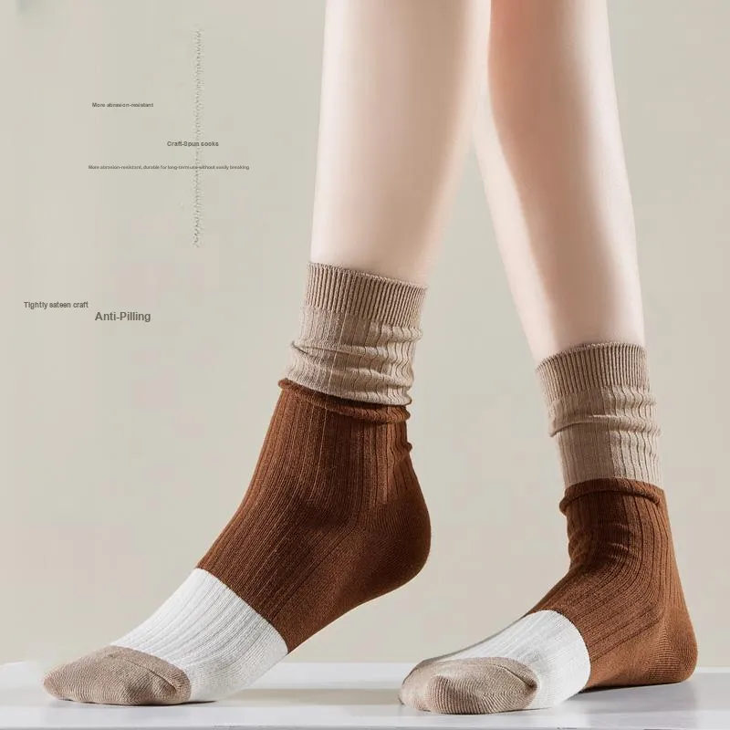 MIIOW Mid-Calf Socks Women's 5 Pack Mixed Color-6