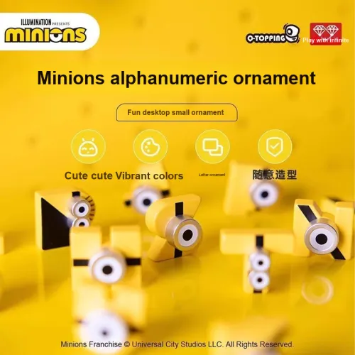 AULDEY Minions Mini Jenga Числа Письмо Коллекция Слепые коробки Один Mystery Коробка Целая коробка 12 шт