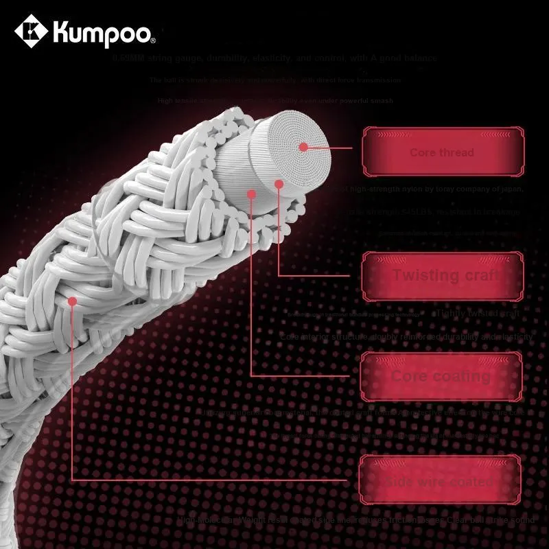 KUMPOO Stretchable And Durable Badminton Racket Strings Competition Training Unisex-7