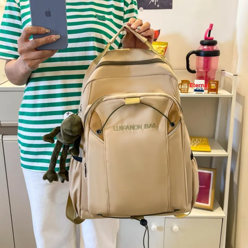Meow In The Grass Nylon Backpack Unisex Multicolor-10