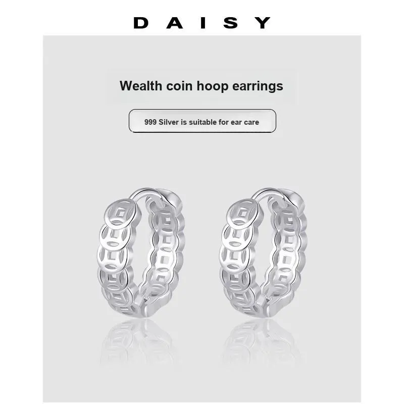 Daisy Dream Full Sterling Silver Earrings Unisex-3