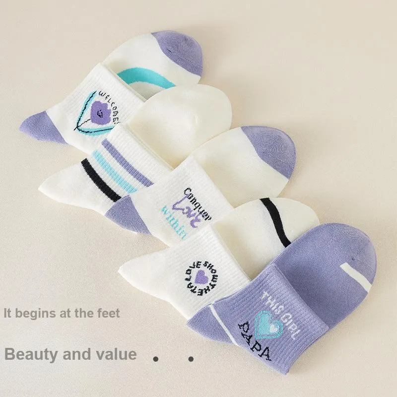 Lan Miao Mid Calf Socks Women's 5 Pack-5