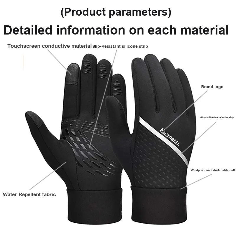 FACTORIAL Silicone Slip Resistant Glove Palm Protection Anti Frostbite Unisex-1