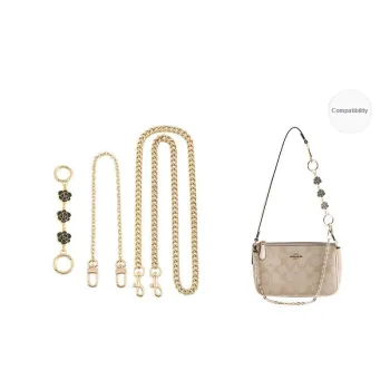 Luxury Care Artisan Workshop Brass/alloy Shoulder Strap With Decorative Chain Extension Cord Women's Gold-Tone