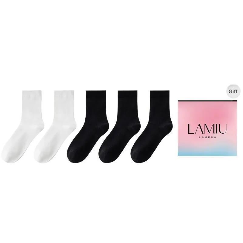 Lan Miao Mid Calf Socks Women's Shopping Bag 5 Pack-12