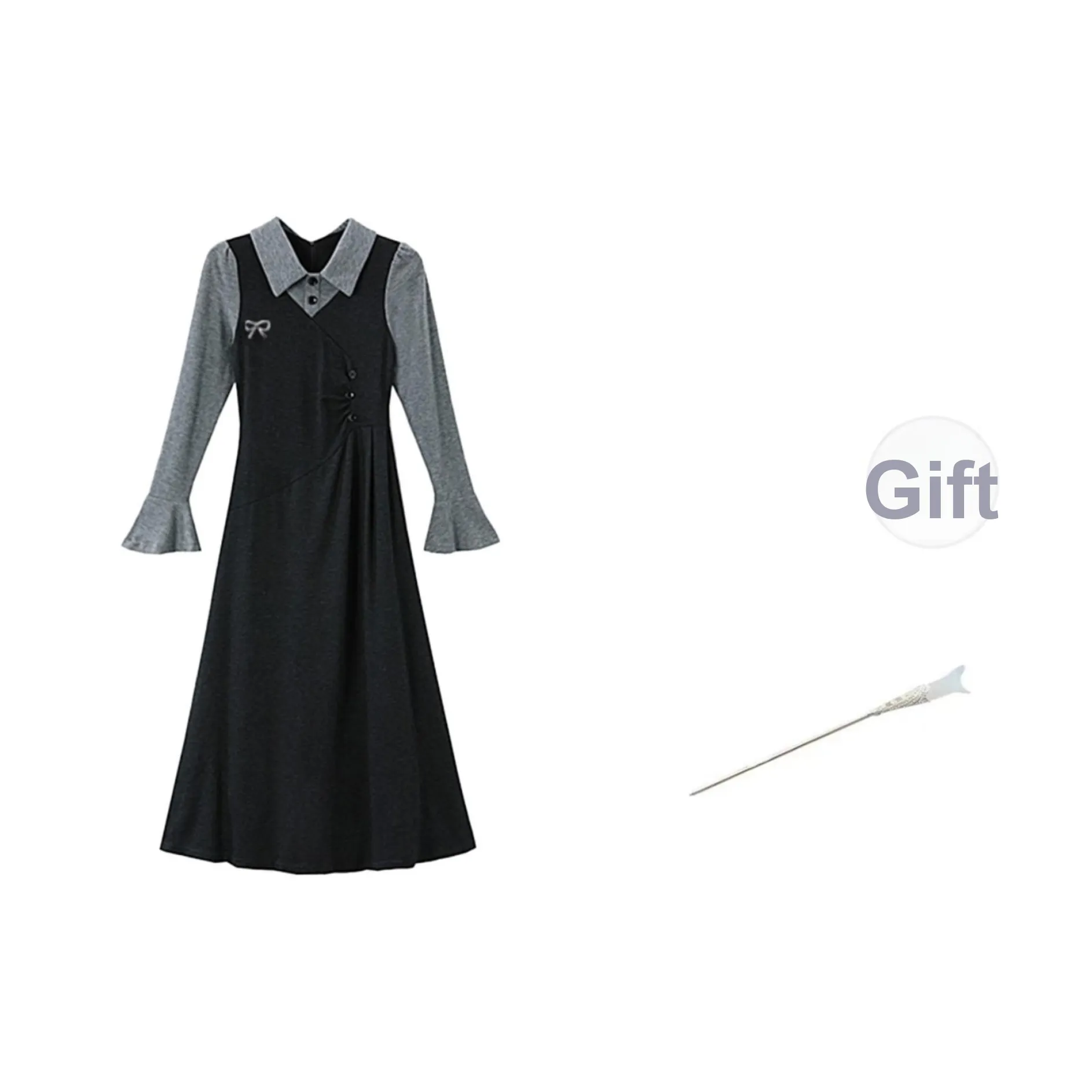 SYEEE WITH U Длинное платье с длинными рукавами женское