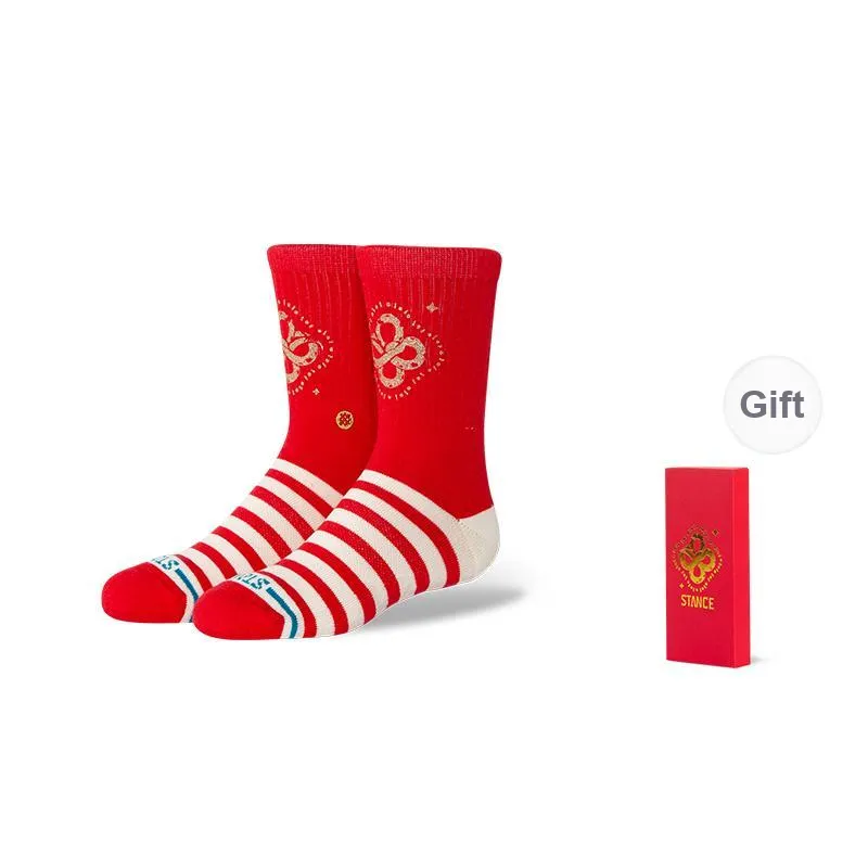 Stance Kids' Crew Socks Unisex 1 Pack Red-1