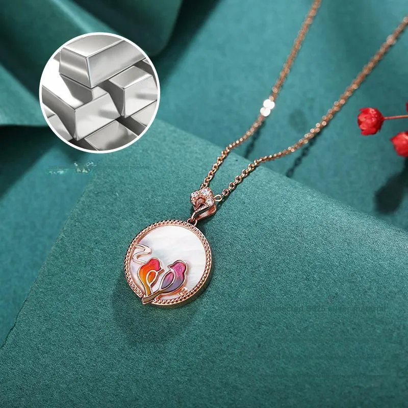 Long Fu S925 Silver Necklaces Women's-5