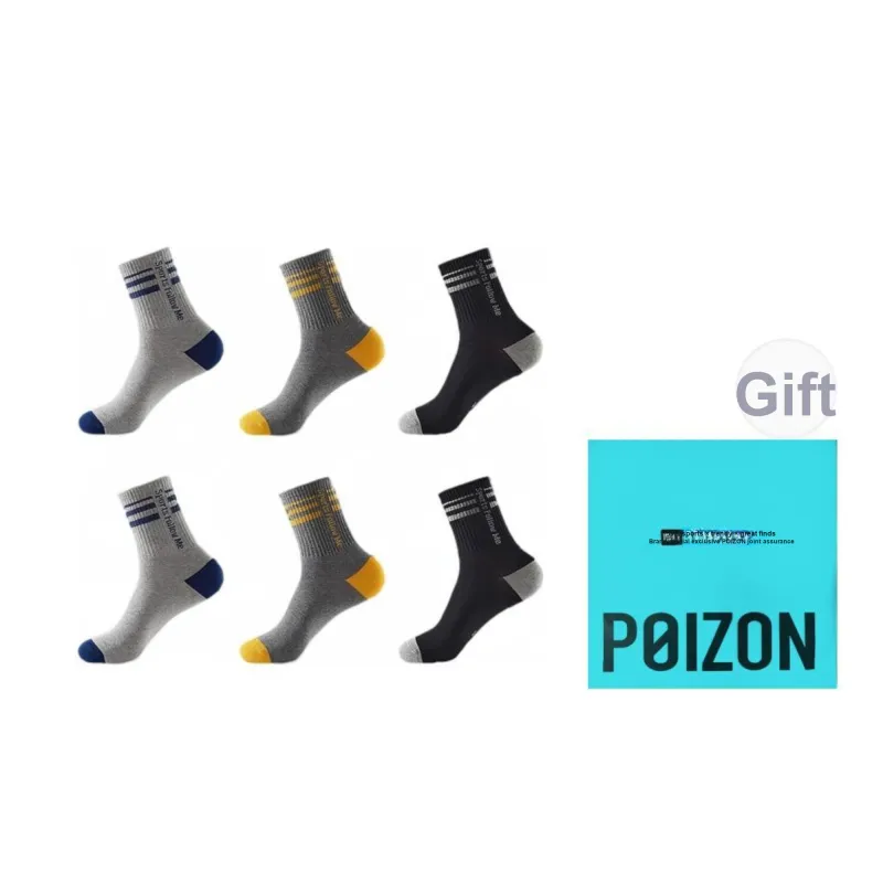 H YXIANG Mid Calf Socks Men's 6 Pack-10