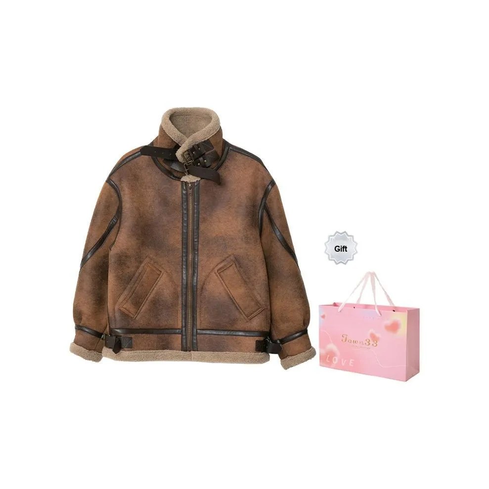 SUNSUNTOWN Leather Jackets Women's