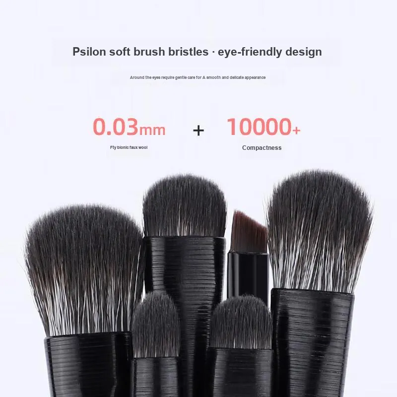 JIAOXUEFEI Soft-Bristled Eye Shadow Brush Set 6 Pcs Eyes Detail Blended Worm-Shaped Concealer Brush Cangzhou-4