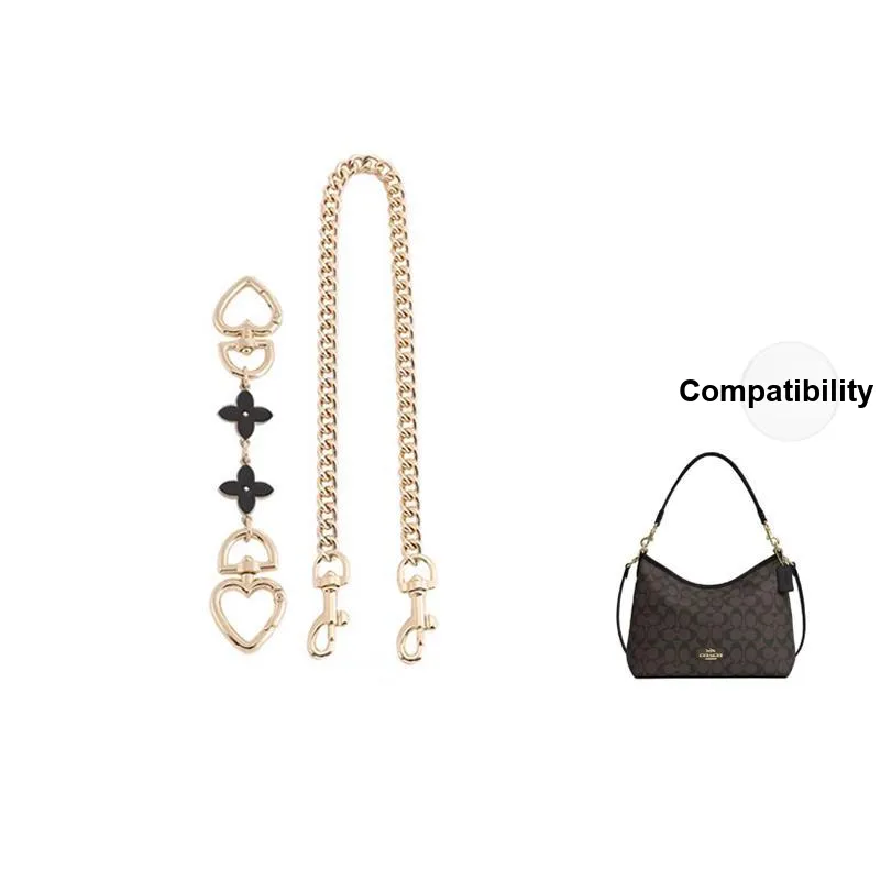 Coach Laurel Metal Bag, Crossbody Shoulder Strap Chain Accessories Bag Accessory Bag Strap Women's Gold Tone/White