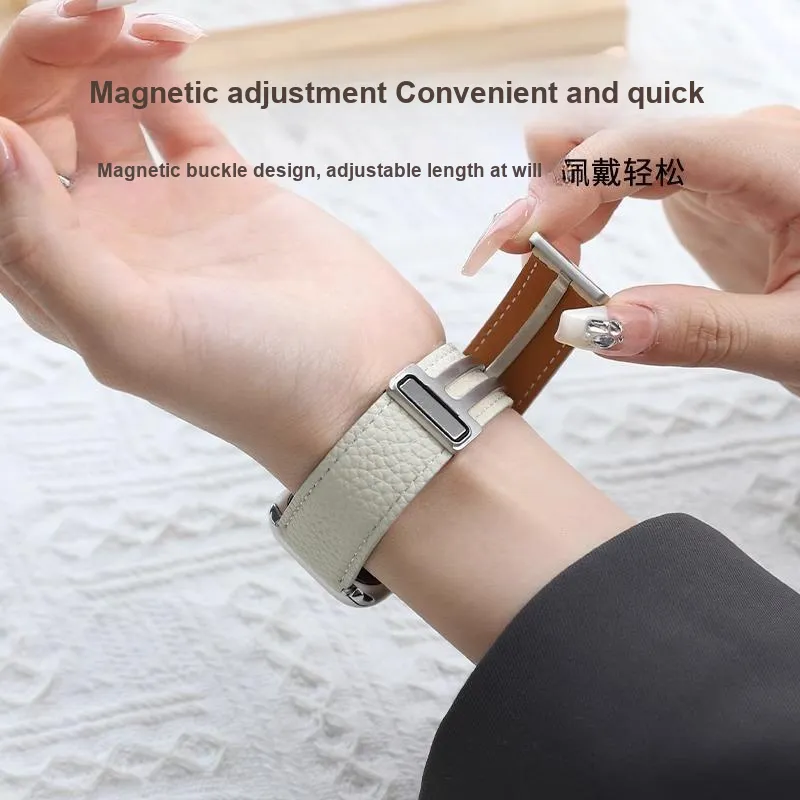 Mr. Strap Apple Compatibility Watch Band Artificial Leather Material-2
