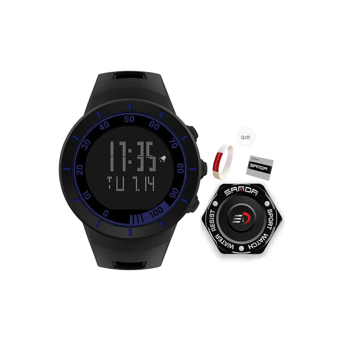 Sanda Electronic Механические часы Мужские часы Черный циферблат