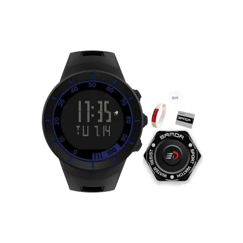 Sanda Electronic Механические часы Мужские часы Черный циферблат