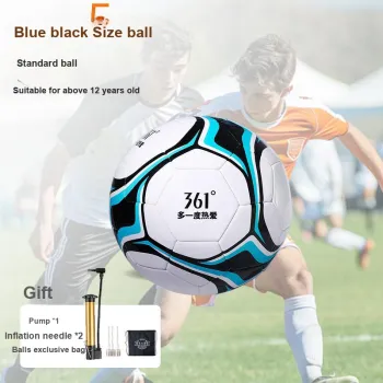 361° Size 45 Soccer PVC Machine Stitched Soccer Ball Unisex Blue Black