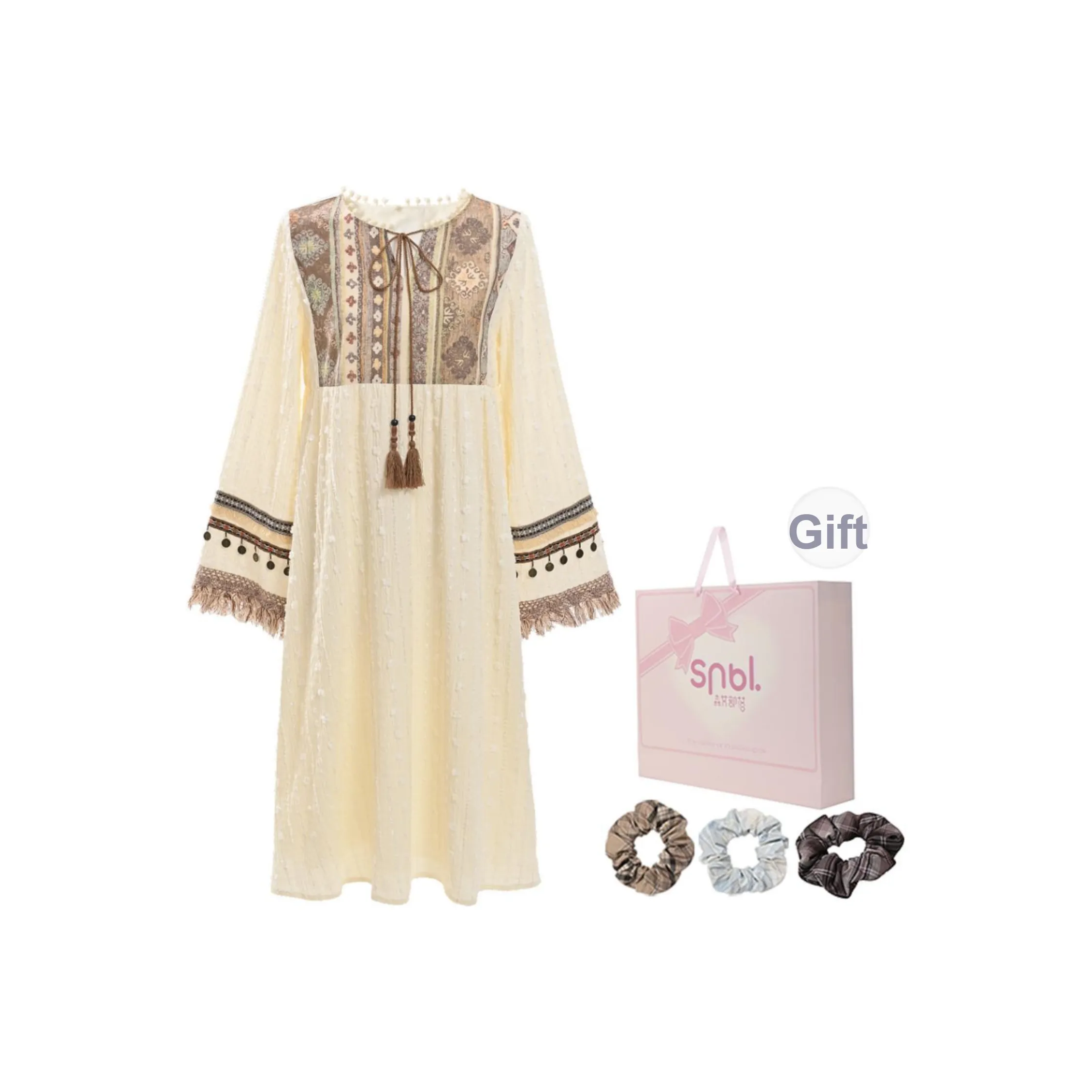 SNBL Длинное платье с длинным рукавом женское