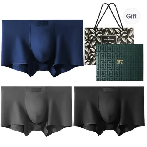 SEPTWOLVES Underwear Gift Box Men's 3 Pack Gift Box Set+Shopping Bag