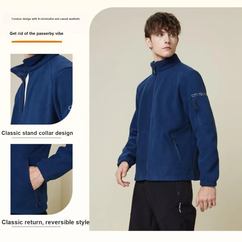 Red Bean Velvet feel Coat Men's-3