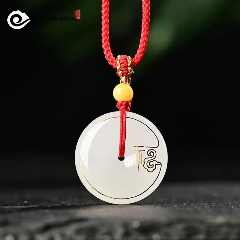 KUNYUYAO Hetian Jade Pendants White Jade Unisex-1