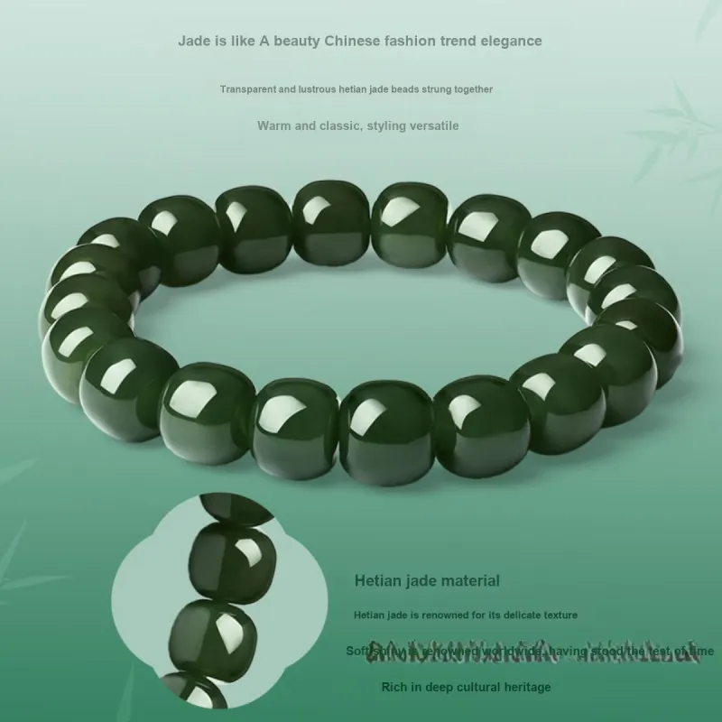LAOMIAO Hetian Jade Bracelets Green Jade Women's-18