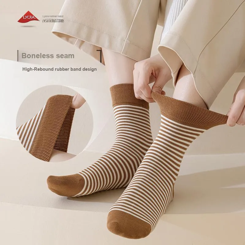 YINSHILIANGPIN Mid Calf Socks Women's 5 Pack-27