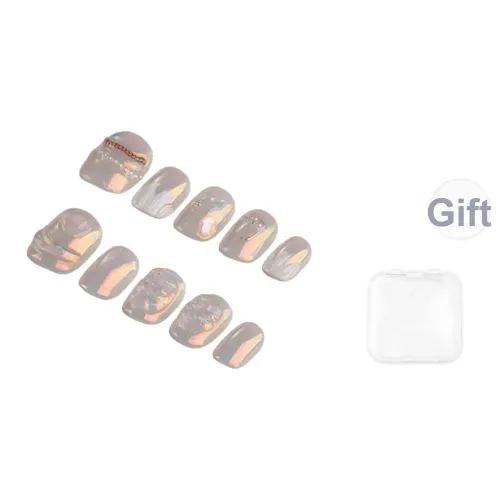 SHANGSHIQIN 3D-эффект Shell Pearl Осветляющий Лазер False Nail Короткий LADDER Aurora Pink Solid Color 15mm