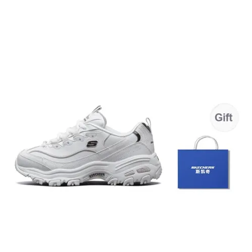 Skechers D'LITES 1.0 Low-Top Chunky Sneakers Women's White Black
