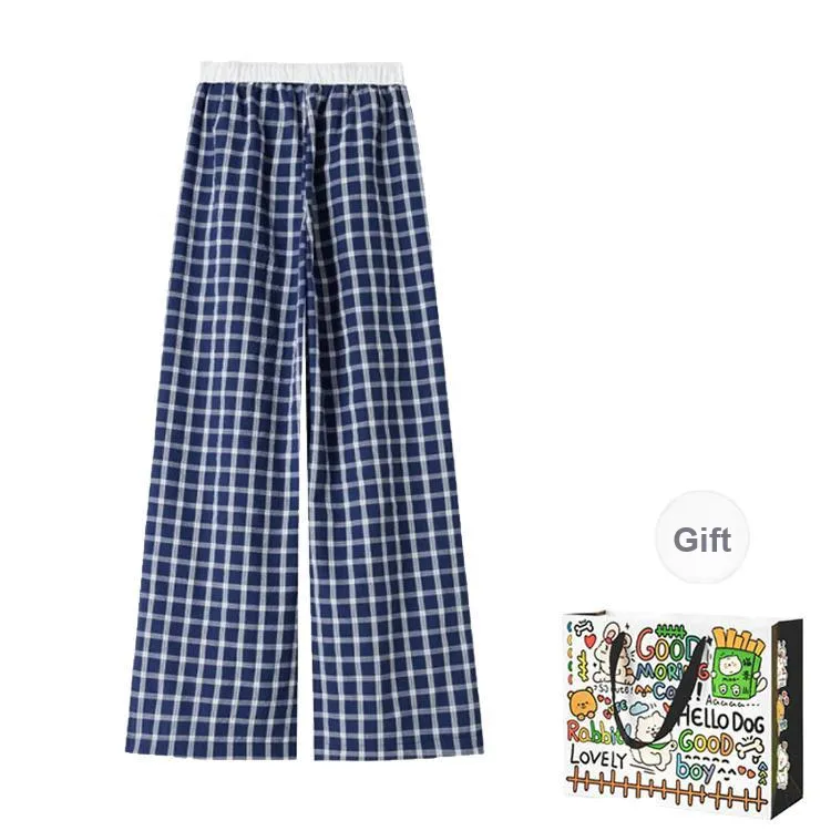 OURUOKE Casual Pants Women's Blue-1
