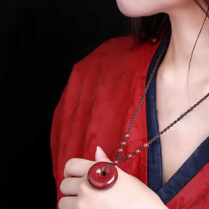 JUNWEN Cinnabar Necklaces Unisex-9