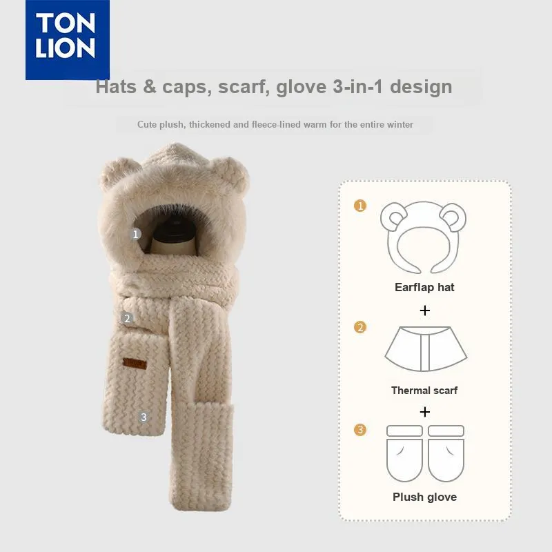 Tonlion Polyester Hoods & Plush Hats Unisex-2