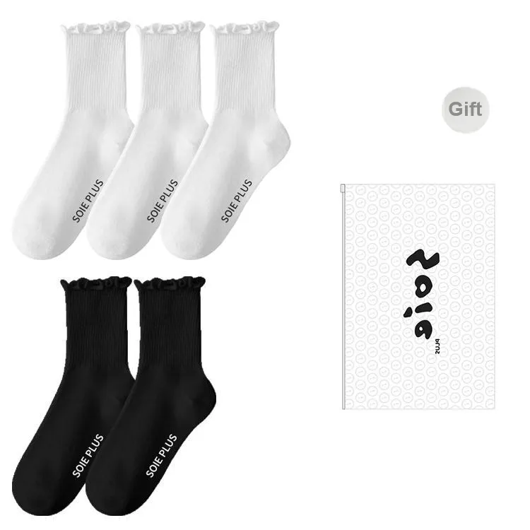 SOIE Mid Calf Socks Women's Shopping Bag Combo Set-15