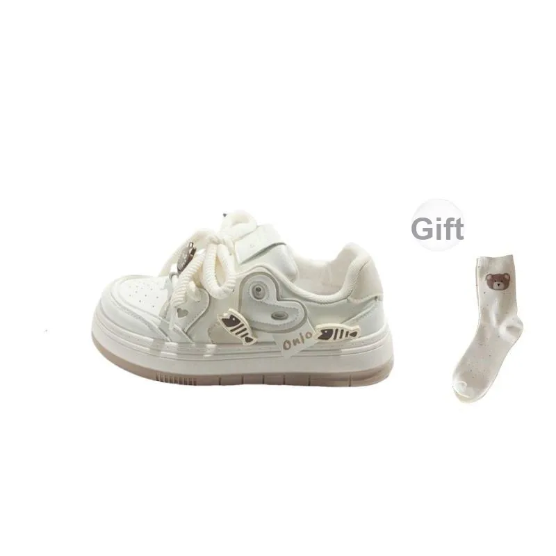 BINGO DUCK Breathable Skateboard Shoes Women's Beige