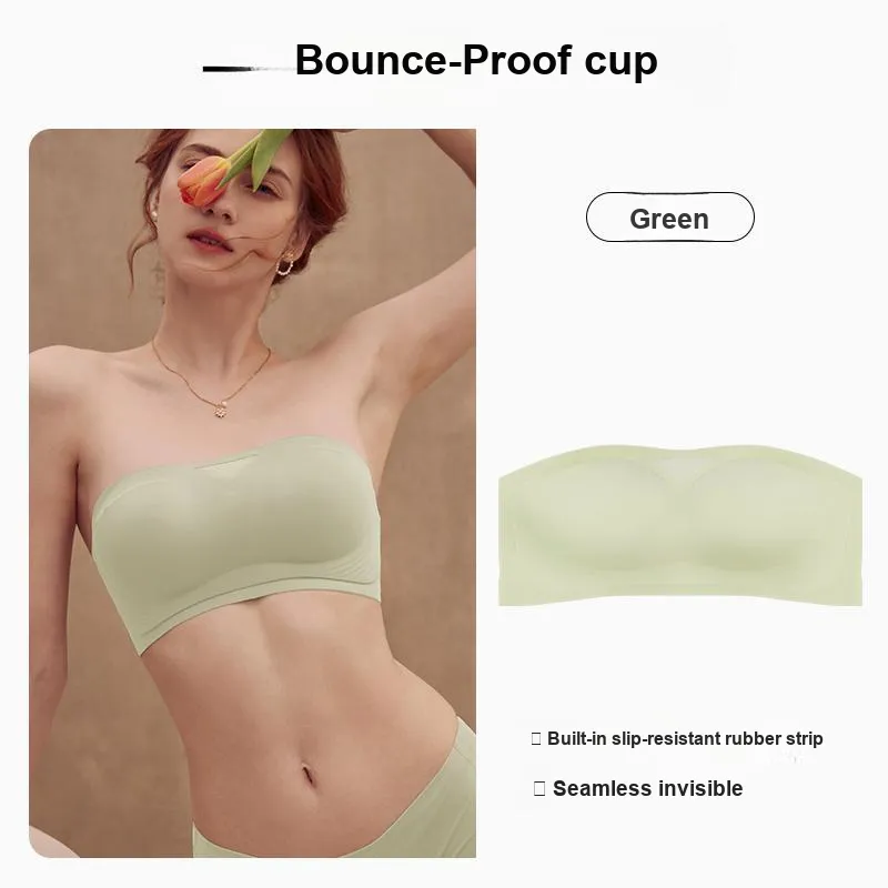 GORRENNO Strapless Bra Women's Milk White-18
