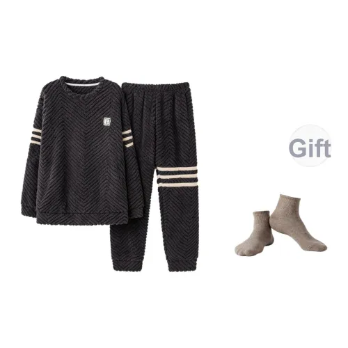 Maultiay Черный мужской комплект пижам