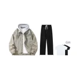 Clothing Sets (Yellow Mud Top+Black Pants) (Comes with Short-Sleeved Shirt)