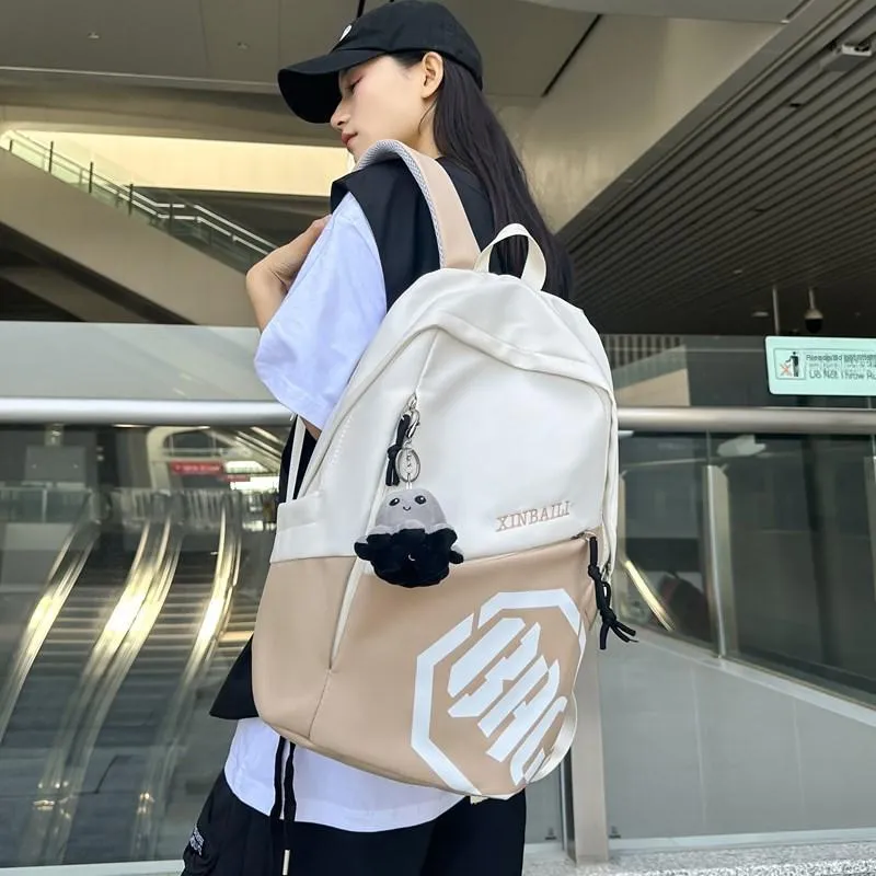 HCXK Composite Cloth Backpack Unisex Gray/Black/Red/Khaki/Blue-17