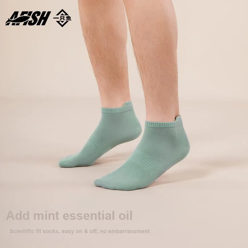 AFISH Ankle Socks Men's 5 Pack Shopping Bag-12