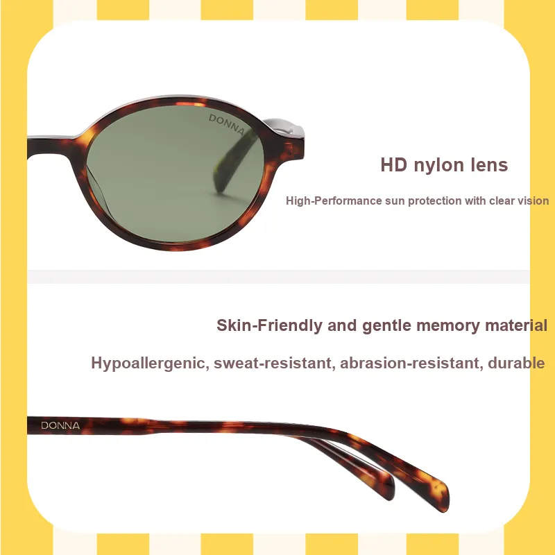 Do Na Plate Frame Oval Sunglasses Unisex-2