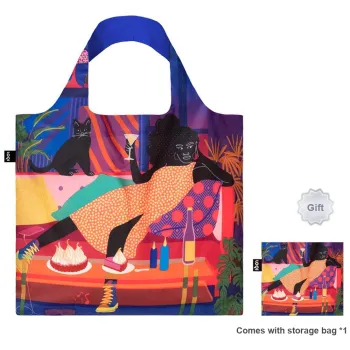 Loqi Aurelia Durand Artistic Collaboration Recyclable Polyester Small Square Bag Shoulder Bag Unisex Winter Night