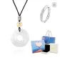 White Chalcedony-Chinese Auspicious Animal Peaceful Buckle Necklace[Civokivo Sparkling Starry Sky]