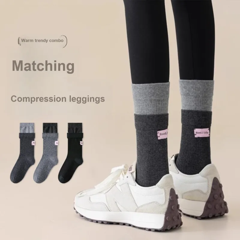 MADALLO Knee High Socks Women's 3 Pack Mixed Color-1