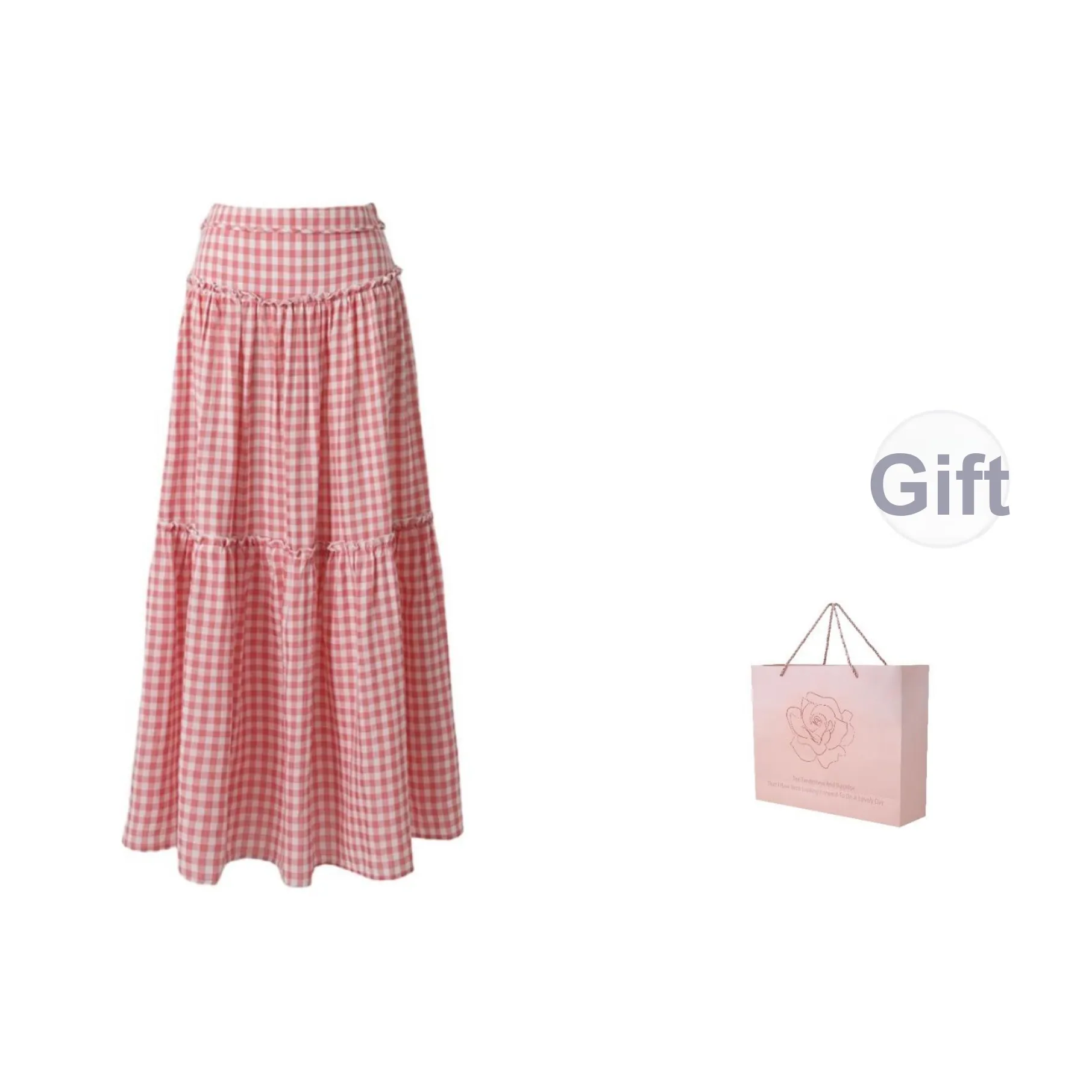 ZAZN Повседневный длинный юбка женский розовый в клетку