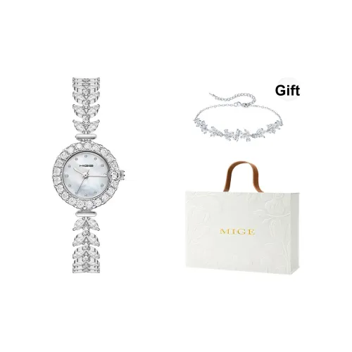 MIGE Mermaid Series Кварцевый механизм Eco-Friendly Медный ремешок Часы для женщин Жемчужная раковина Циферблат часов