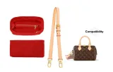 (Speedy20) Red Plush Liner+Vegetable Tanned Leather 1.8cm Width 61-76cm