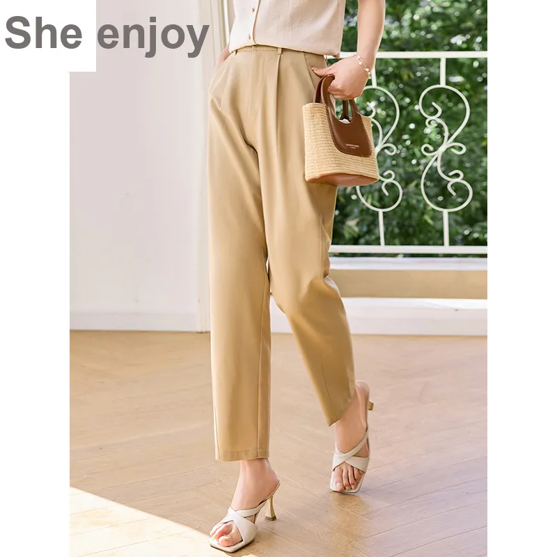 She Enjoys Casual Pants Women's Light Khaki-3