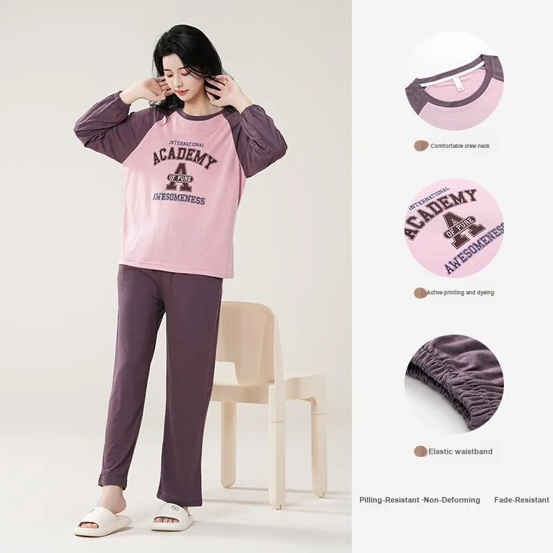 WANANNI Pajama Set Women's Pink Purple-2
