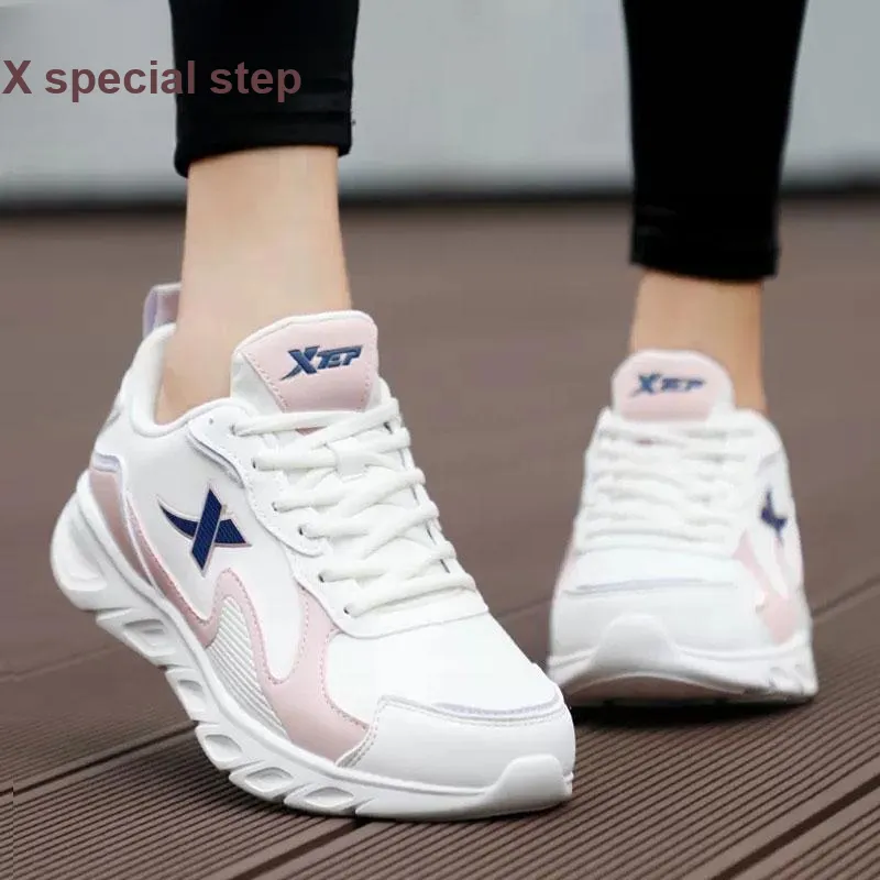 XTEP Water Resistant Low Top Running Shoes Women's White Pink-6
