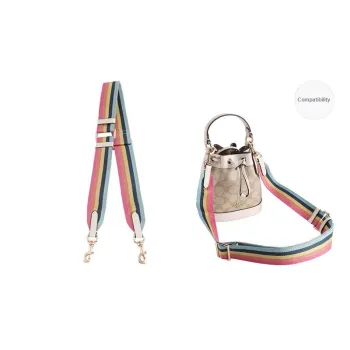 Luxury Care Artisan Workshop Canvas Bucket Bag Straps Women's Multicolor