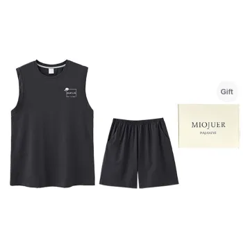 MIOJUER Pajama Set Men's Gift Box Set Dark Gray